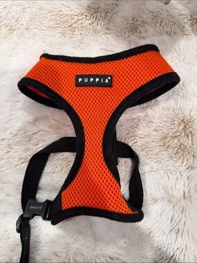 Puppia Orange Mesh Comfort Dog Harness with Black Trim